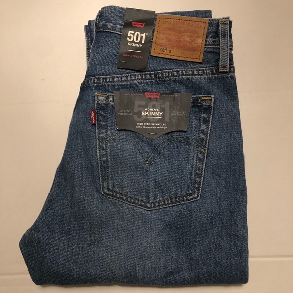 NWT Levi’s Premium 501S Skinny High Rise Distressed Jeans Size 29 - Picture 13 of 13